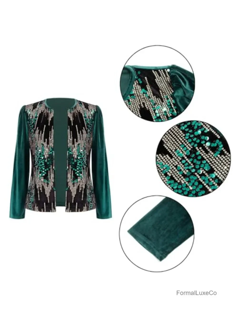 N/A cropped sequin